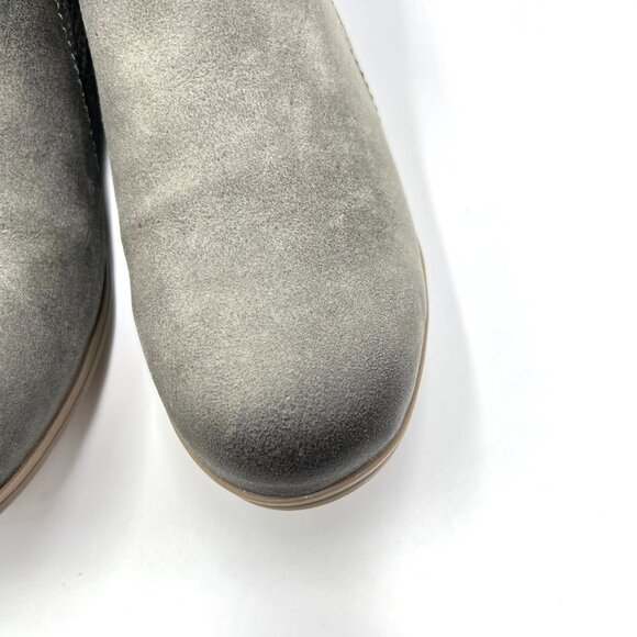 Cobb Hill Womens Size 7 Crosbie Gray - Olive Green Leather Ankle Boots Shoes - Picture 4 of 14